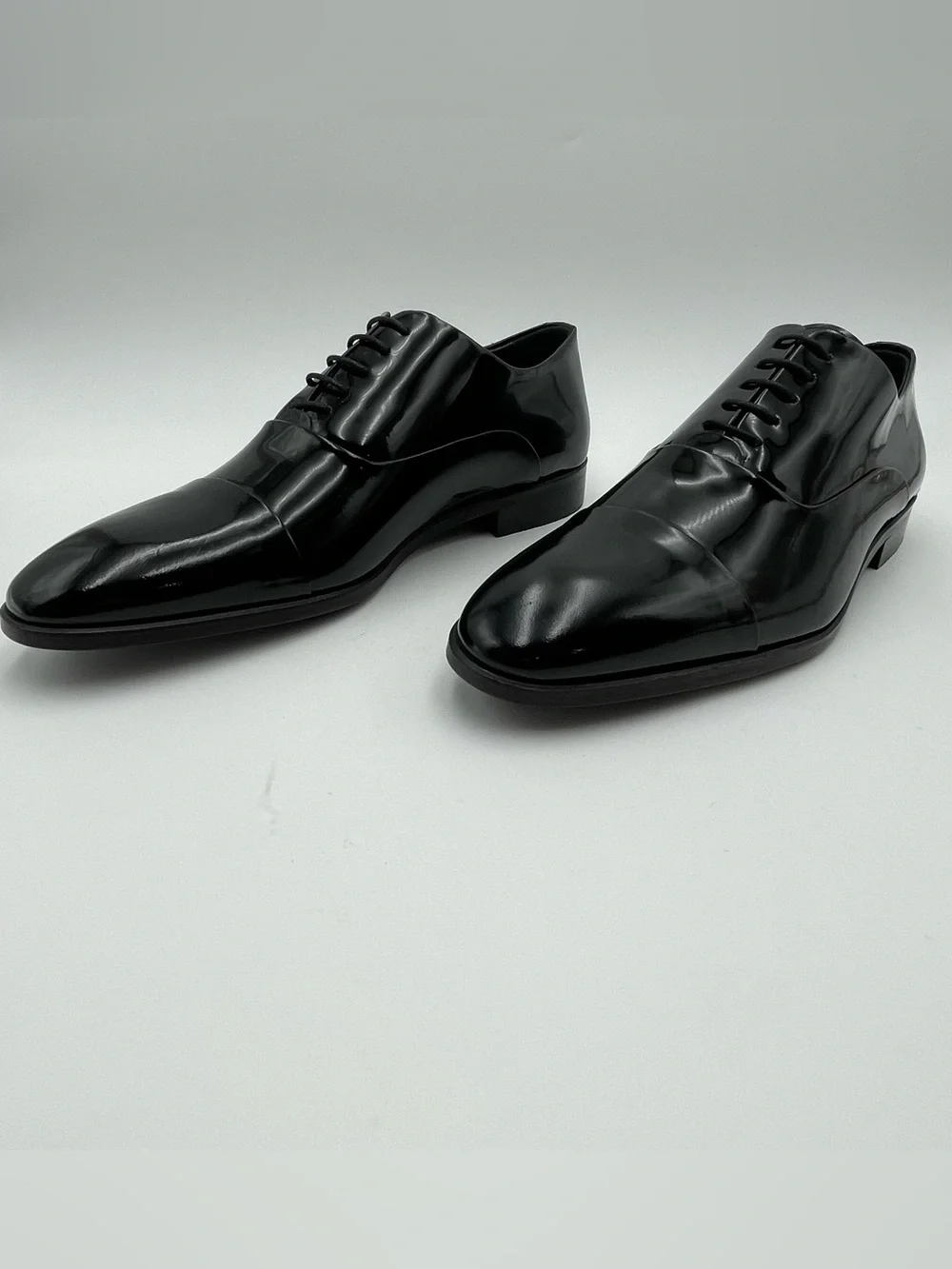 VELLAPAIS Scotland CapToe SZ 12 Black Patent Leather Oxford Dress Shoe MSRP $329